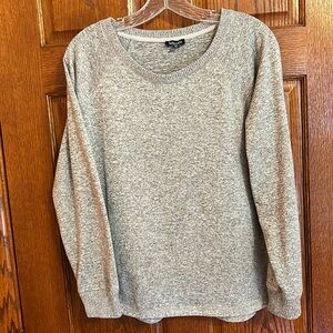 Gray tweed like sweater. Long sleeved. Size medium